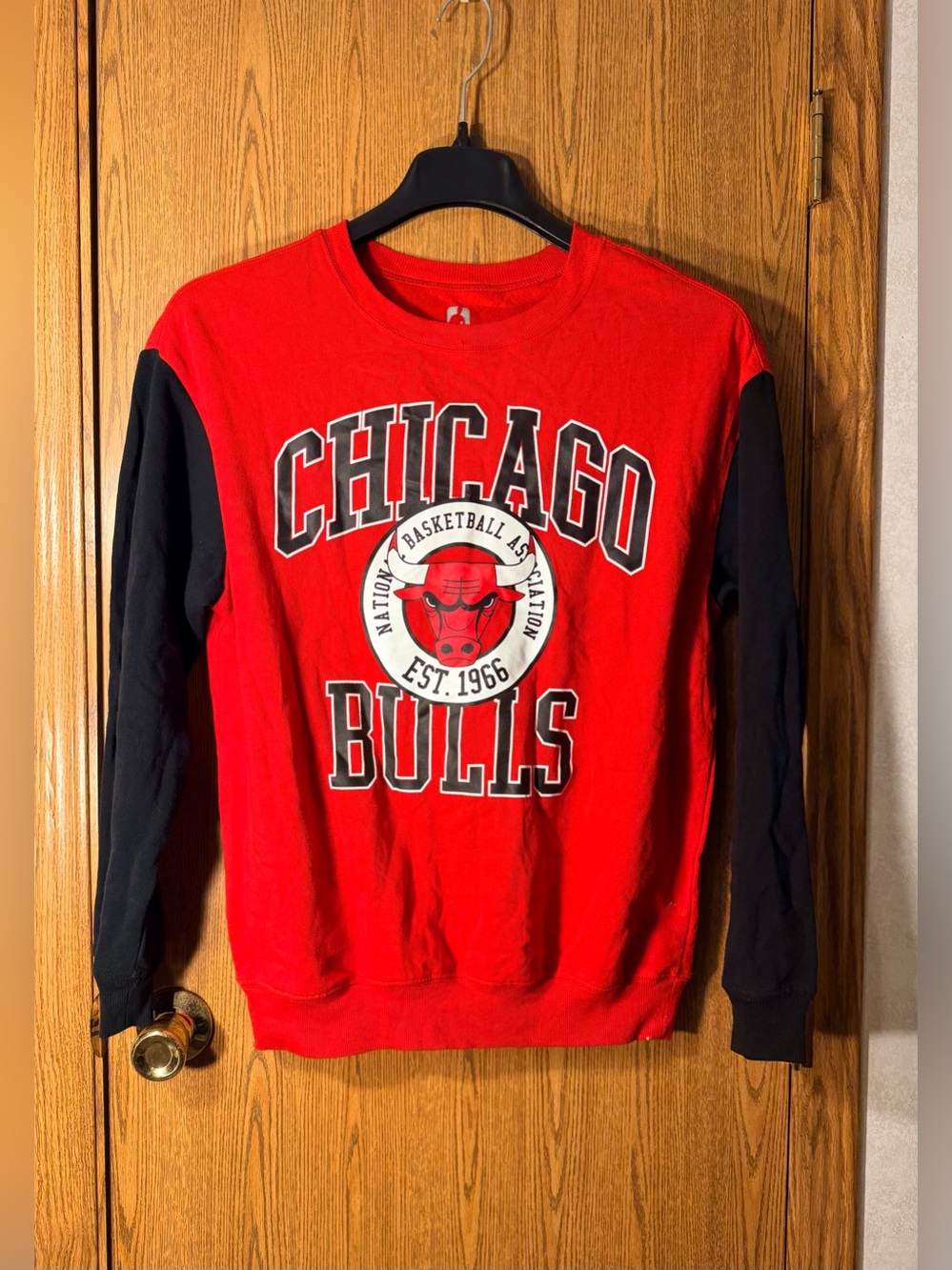 NBA Chicago Bulls Red and Black Crewneck Sweatshirt